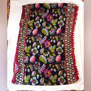 Vera Bradley Black and Pink Floral Scarf